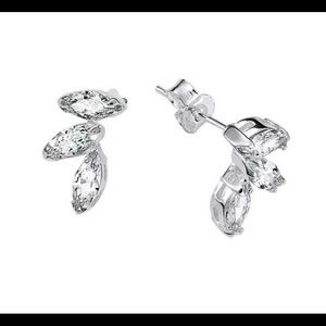 Sterling Silver Cluster CZ Earrings